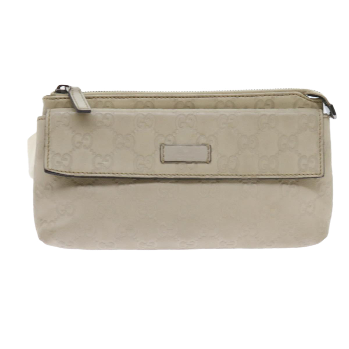 GUCCI GG Canvas Guccissima Waist bag White 162916 Auth yk9416