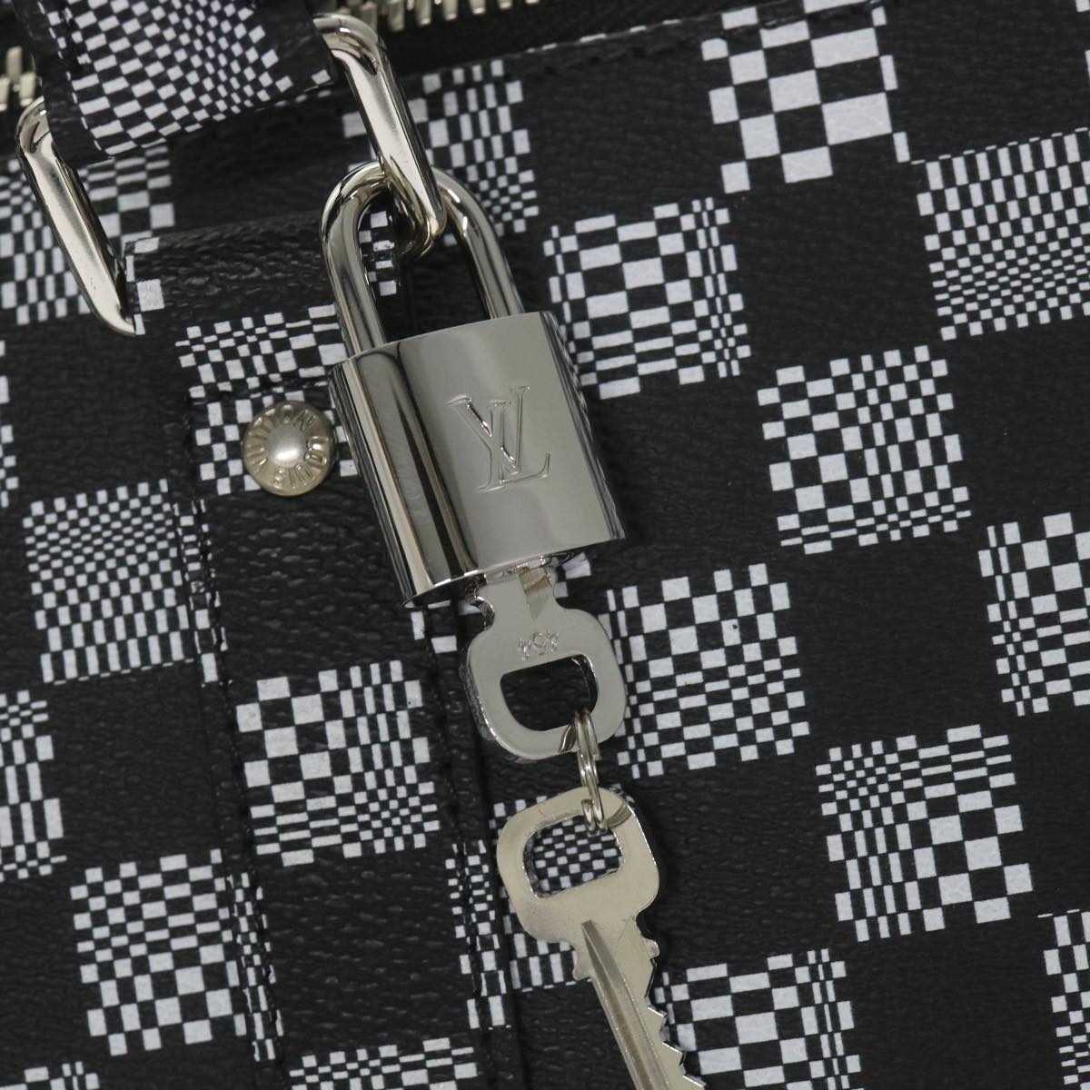 LOUIS VUITTON Damier Distorted Keepall Bandouliere 50 Boston N50028 Auth yk9432S