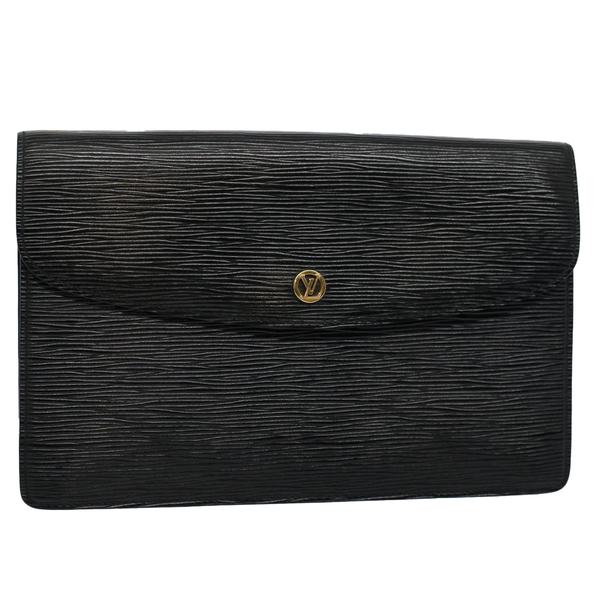 LOUIS VUITTON Epi Montaigne 27 Clutch Bag Black M52652 LV Auth yk9459