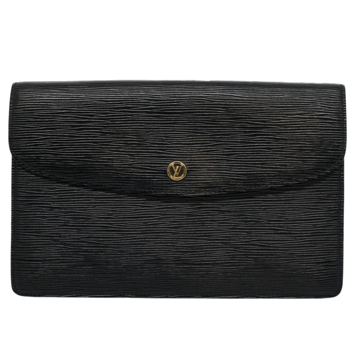 LOUIS VUITTON Epi Montaigne 27 Clutch Bag Black M52652 LV Auth yk9459