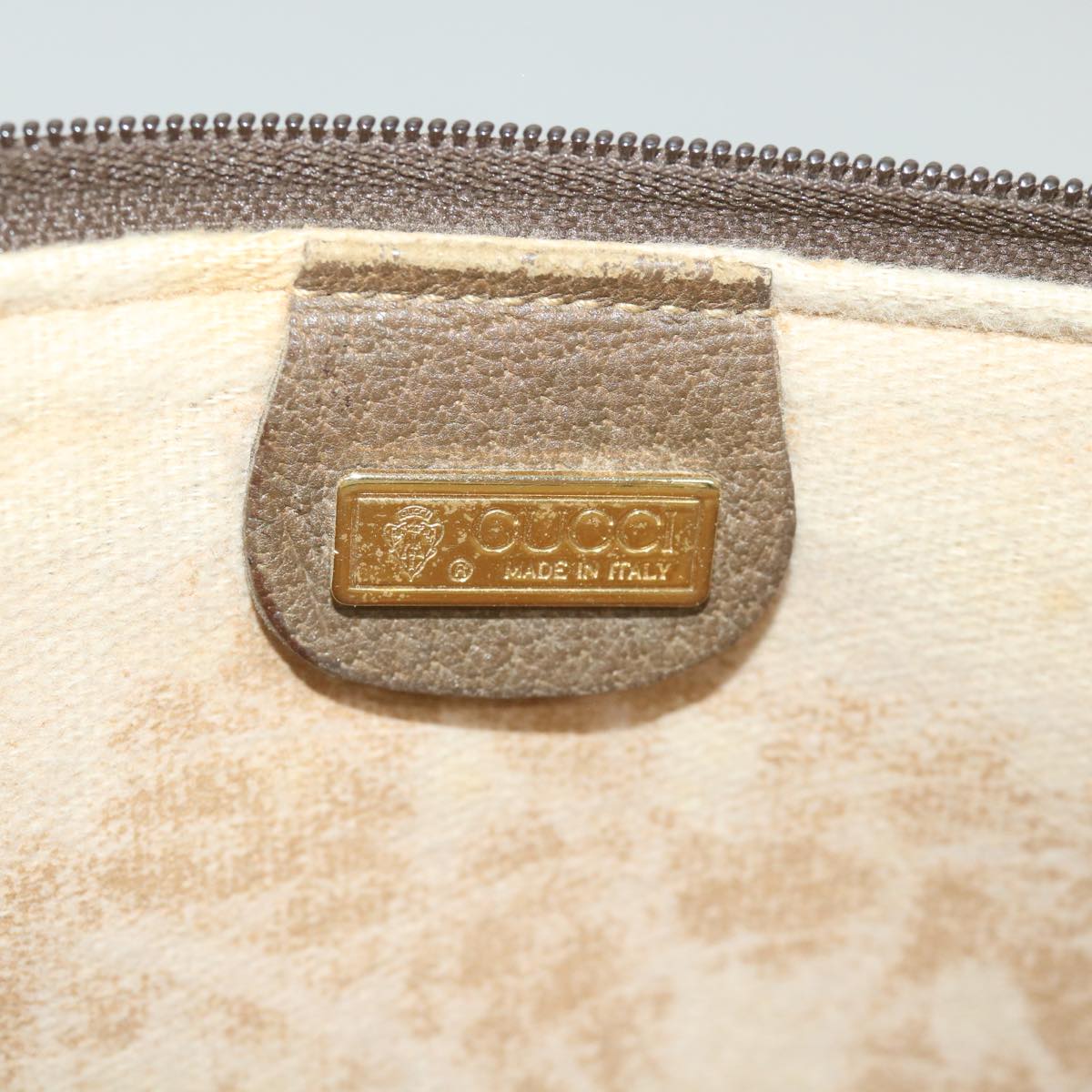 GUCCI GG Supreme Documents Case Clutch Bag Beige 017 098 0025 Auth yk9467