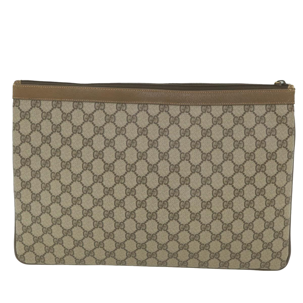 GUCCI GG Supreme Documents Case Clutch Bag Beige 017 098 0025 Auth yk9467