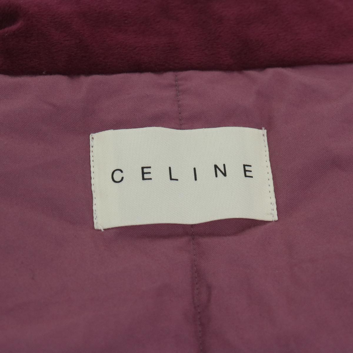 CELINE Macadam Canvas Down vest Jacket cotton polyester Purple Auth yk9471