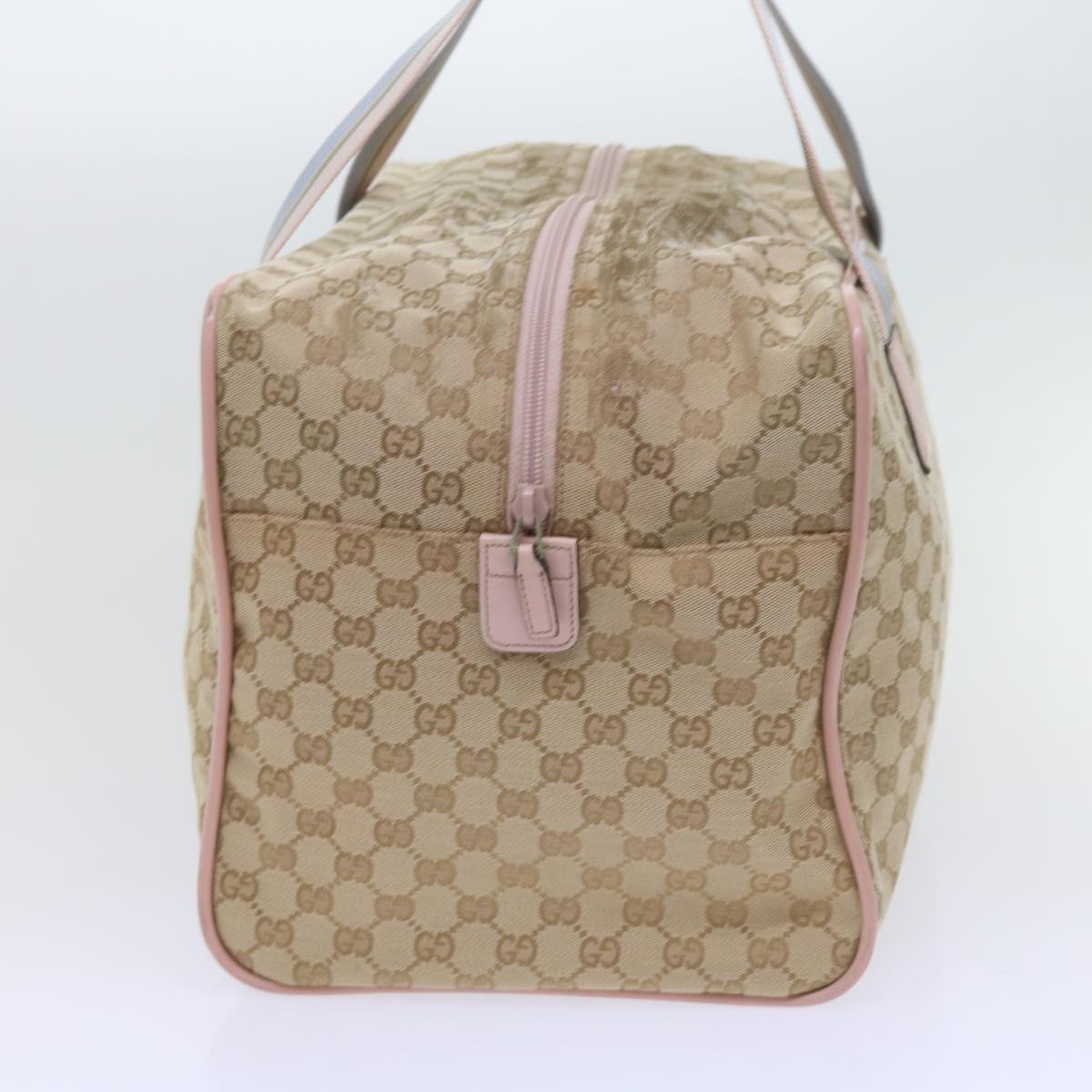 GUCCI GG Canvas Sherry Line Boston Bag Beige Light Blue Pink 153240 Auth yk9531