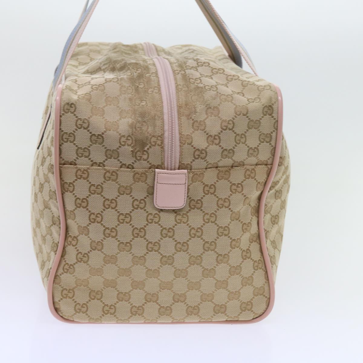 GUCCI GG Canvas Sherry Line Boston Bag Beige Light Blue Pink 153240 Auth yk9531