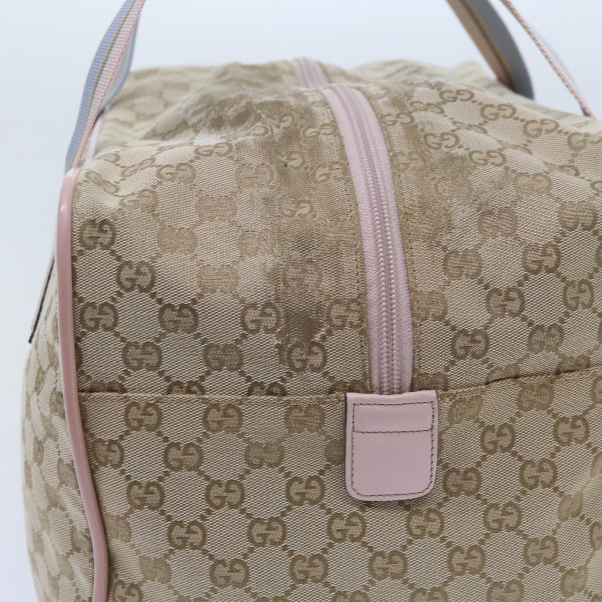 GUCCI GG Canvas Sherry Line Boston Bag Beige Light Blue Pink 153240 Auth yk9531