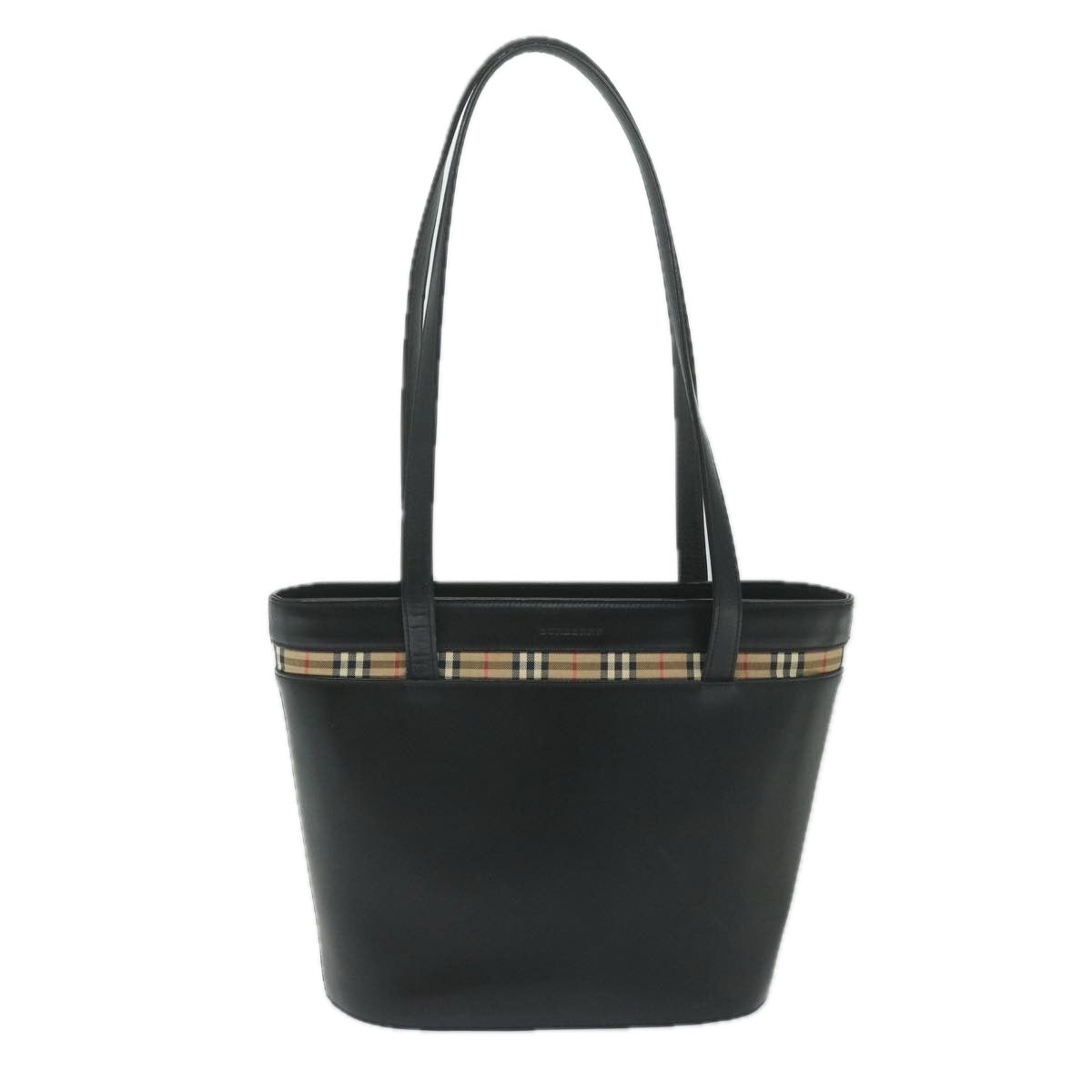 BURBERRY Shoulder Bag Leather Black Auth yk9560