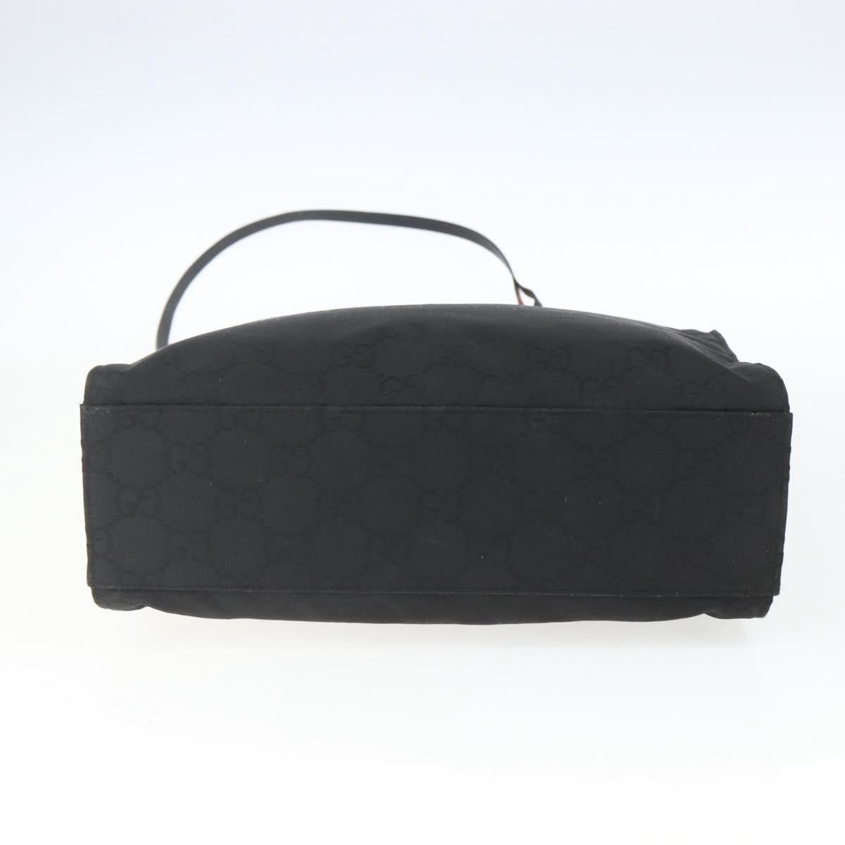 GUCCI GG Canvas Bamboo Hand Bag Black 002 1016 Auth yk9603