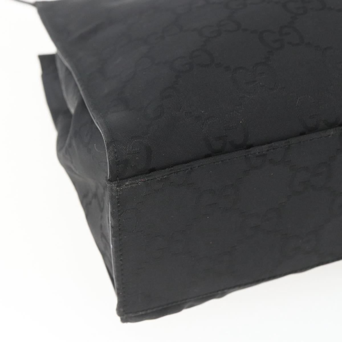 GUCCI GG Canvas Bamboo Hand Bag Black 002 1016 Auth yk9603