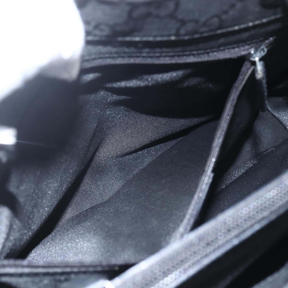 GUCCI GG Canvas Bamboo Hand Bag Black 002 1016 Auth yk9603