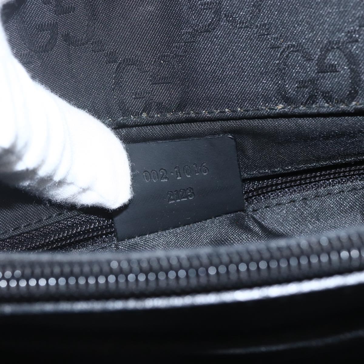 GUCCI GG Canvas Bamboo Hand Bag Black 002 1016 Auth yk9603