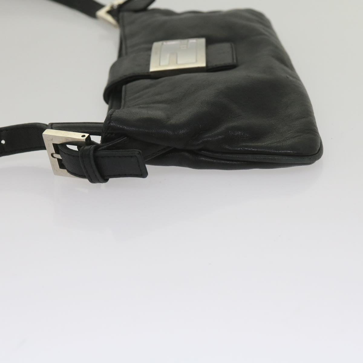 FENDI Shoulder Bag Leather Black 2354 26685 008 Auth yk9728