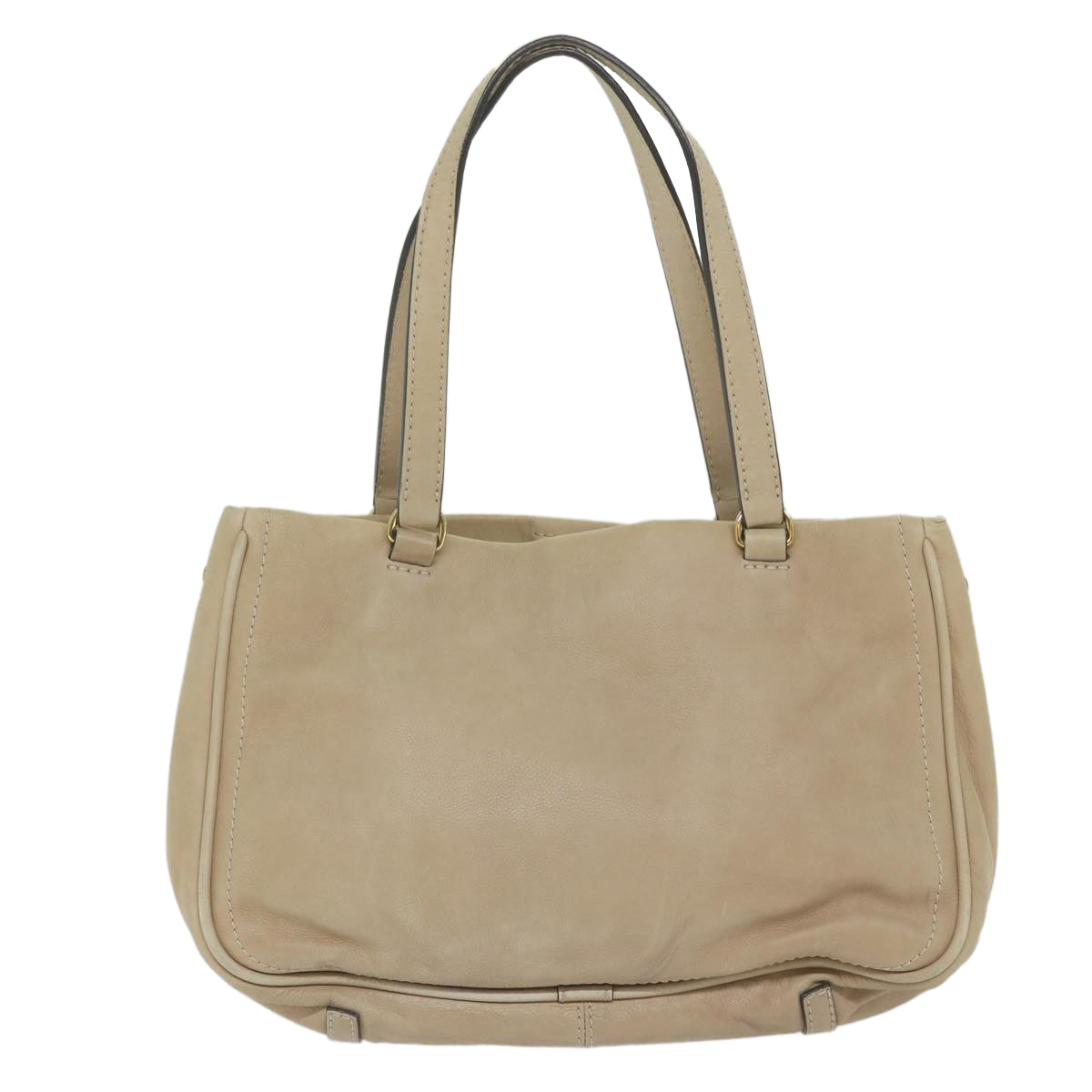 LOEWE Tote Bag Leather Beige Auth yk9737