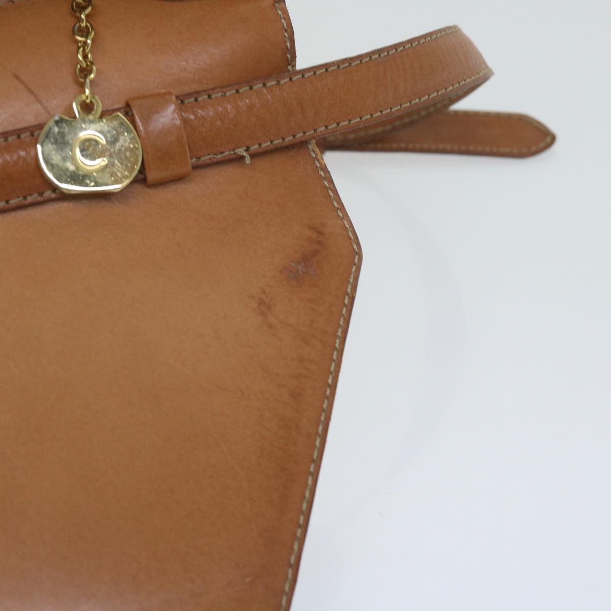 CELINE Macadam Canvas Shoulder Bag PVC Beige Brown Auth yk9762