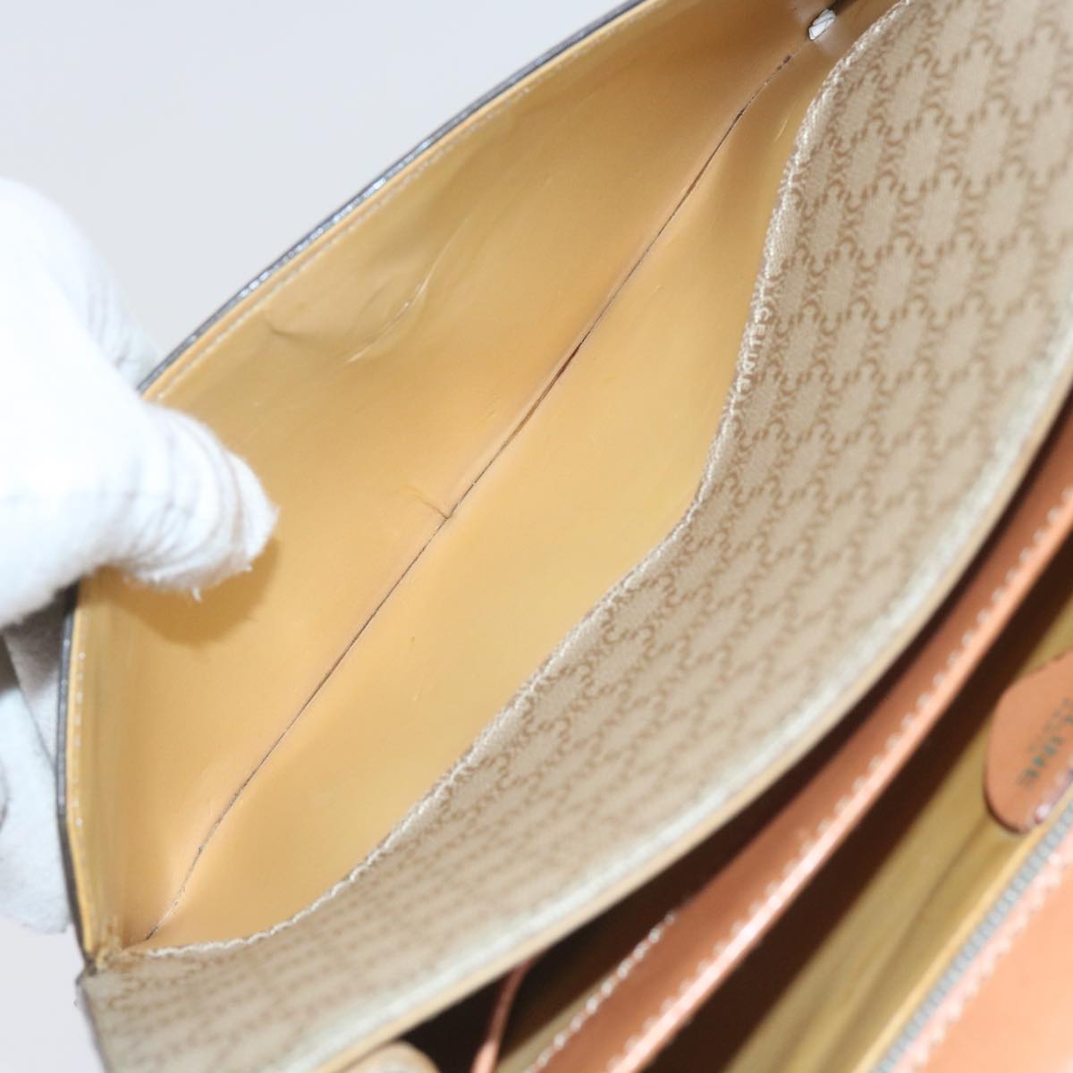 CELINE Macadam Canvas Shoulder Bag PVC Beige Brown Auth yk9762