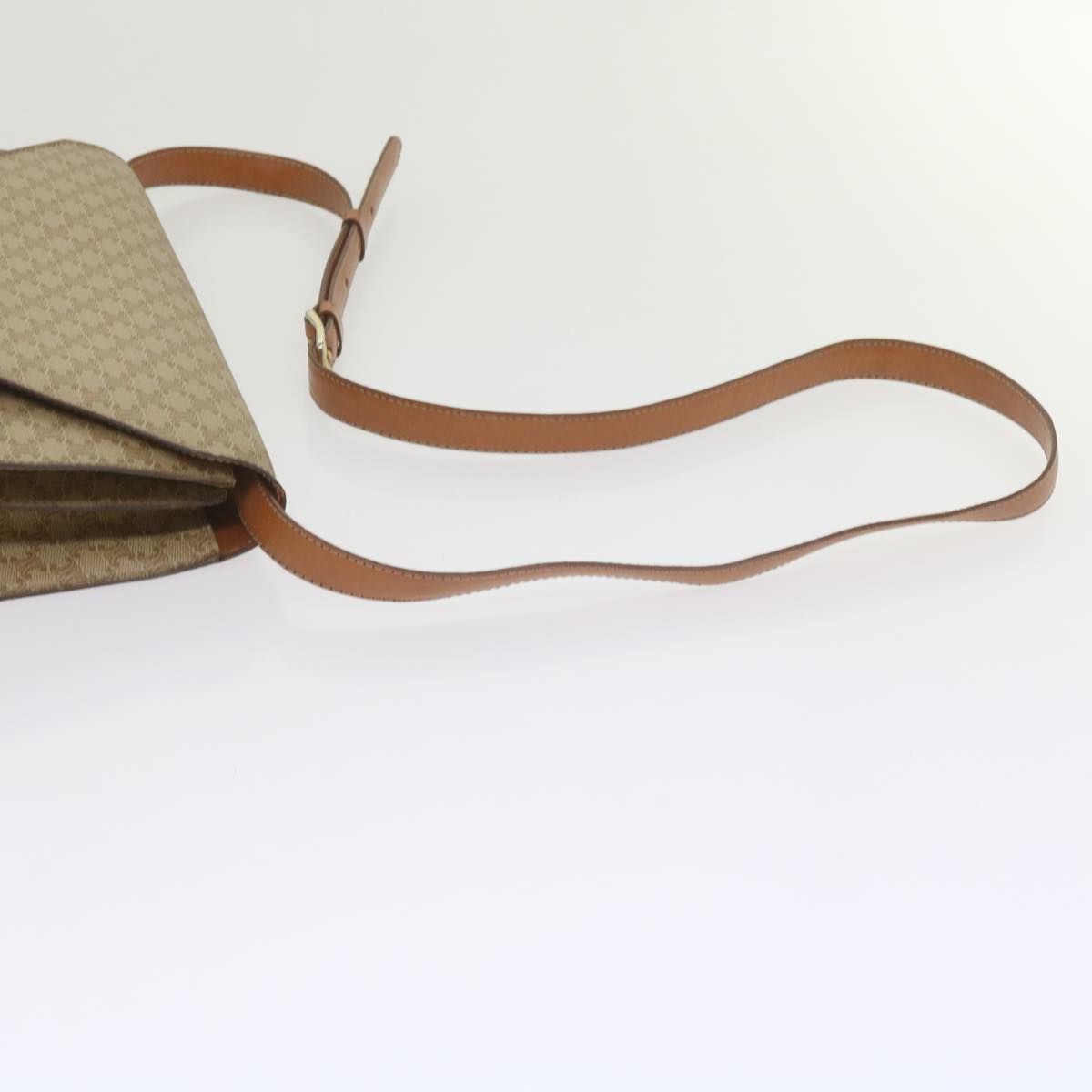 CELINE Macadam Canvas Shoulder Bag PVC Beige Brown Auth yk9762