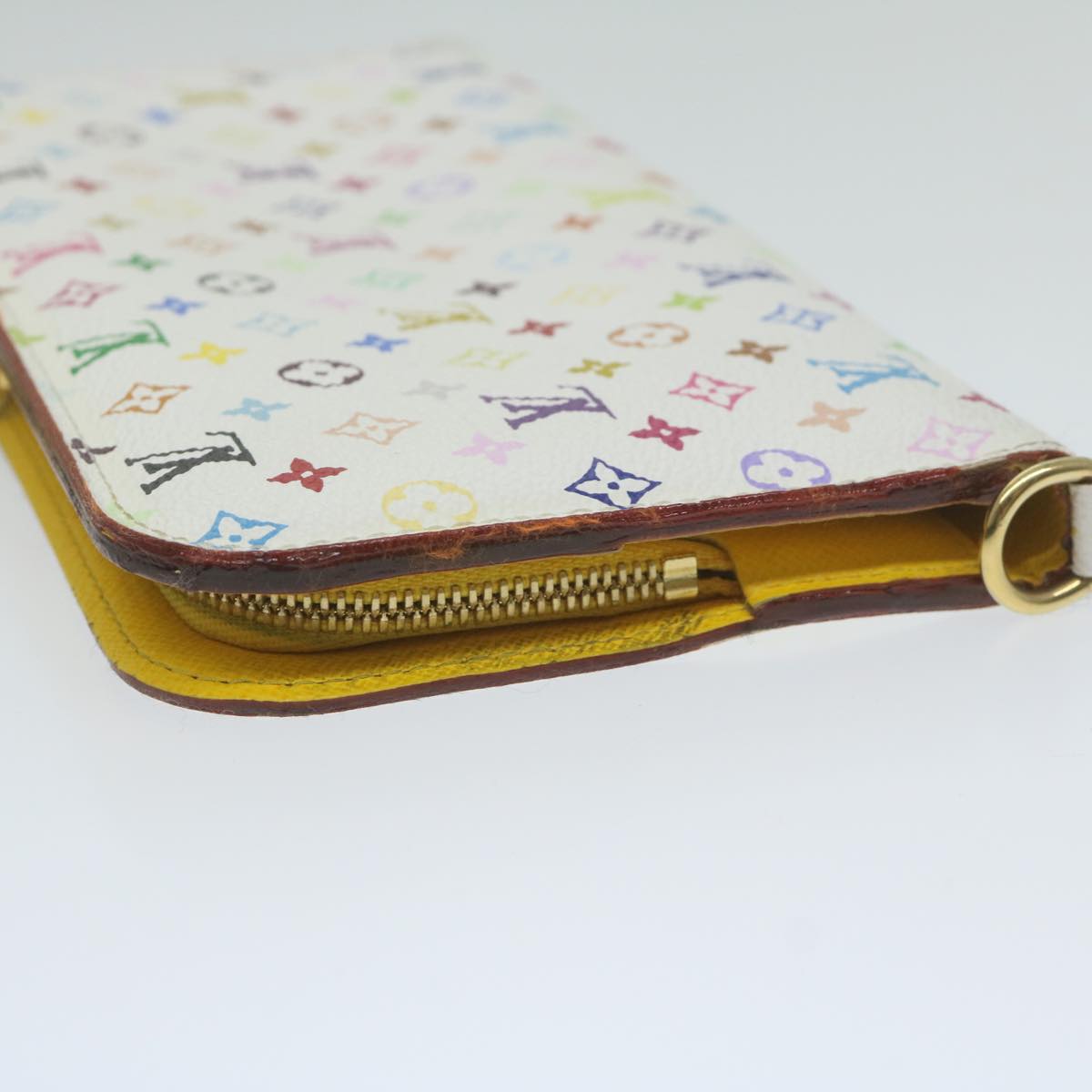 LOUIS VUITTON Multicolor Portefeuille Insolite Wallet White M93750 Auth yk9866