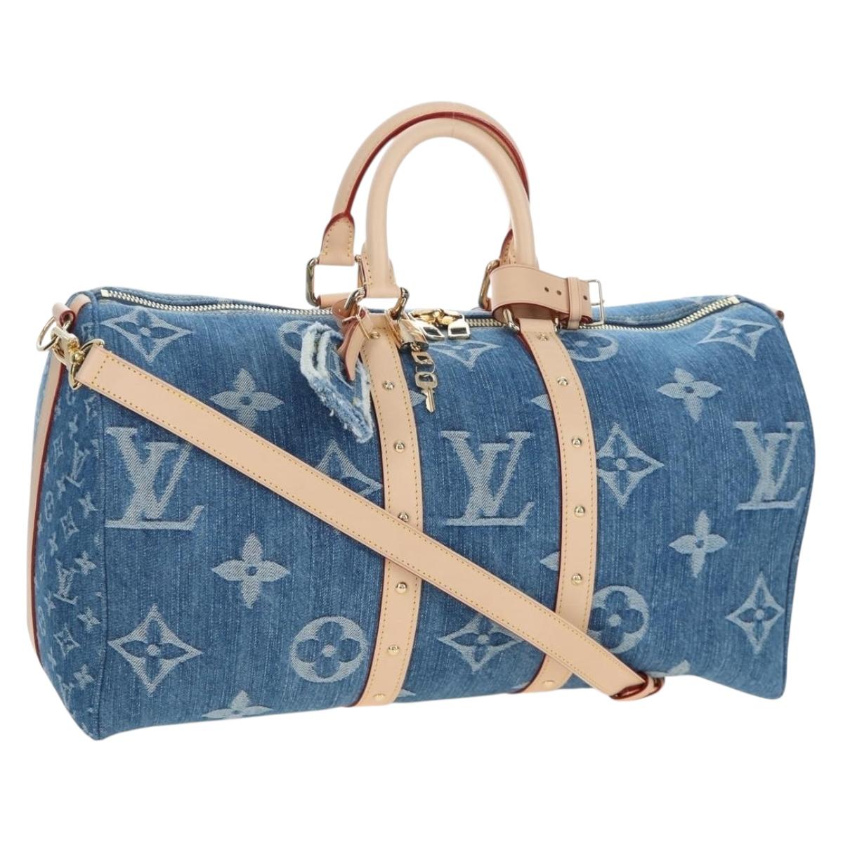 LOUIS VUITTON Monogram Denim Keepall Bandouliere 45 Bag M24315 LV Auth yk9898SM