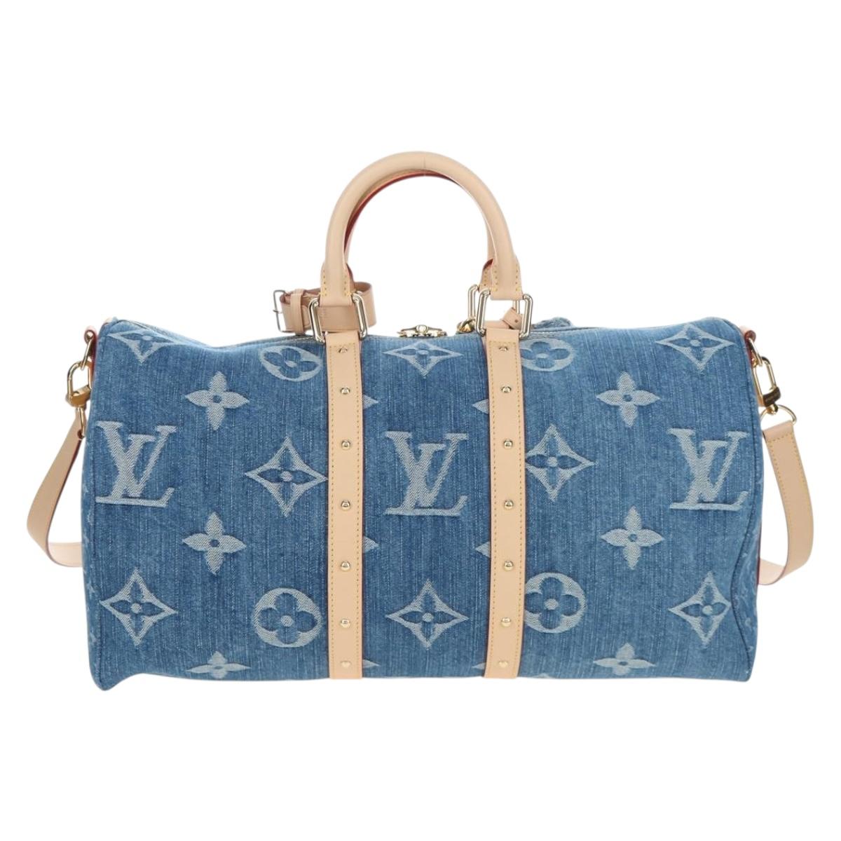 LOUIS VUITTON Monogram Denim Keepall Bandouliere 45 Bag M24315 LV Auth yk9898SM