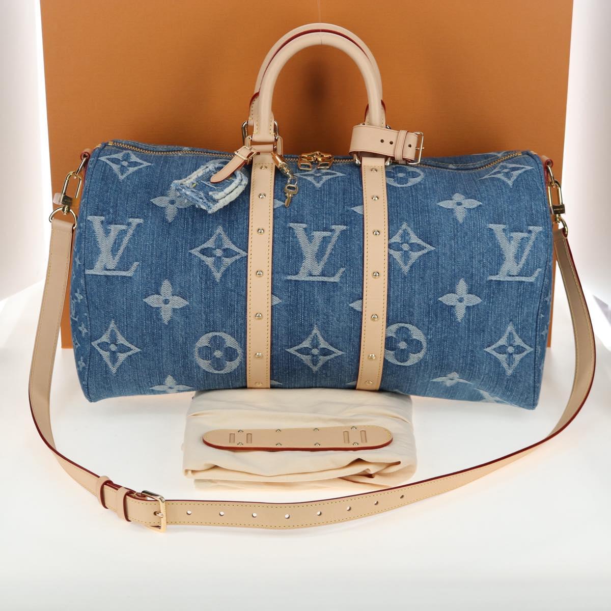 LOUIS VUITTON Monogram Denim Keepall Bandouliere 45 Bag M24315 LV Auth yk9898SM