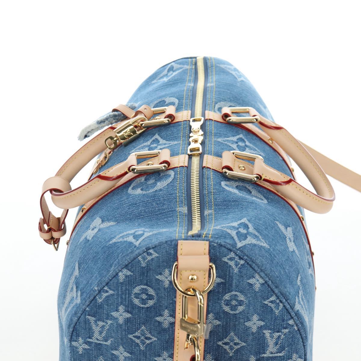 LOUIS VUITTON Monogram Denim Keepall Bandouliere 45 Bag M24315 LV Auth yk9898SM