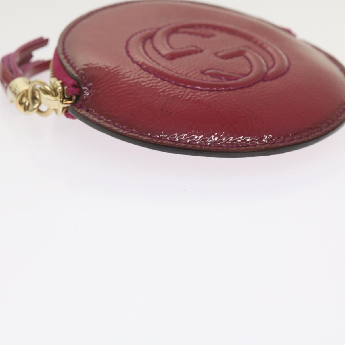 GUCCI Soho Coin Purse Patent leather Red 337946 Auth yk9952