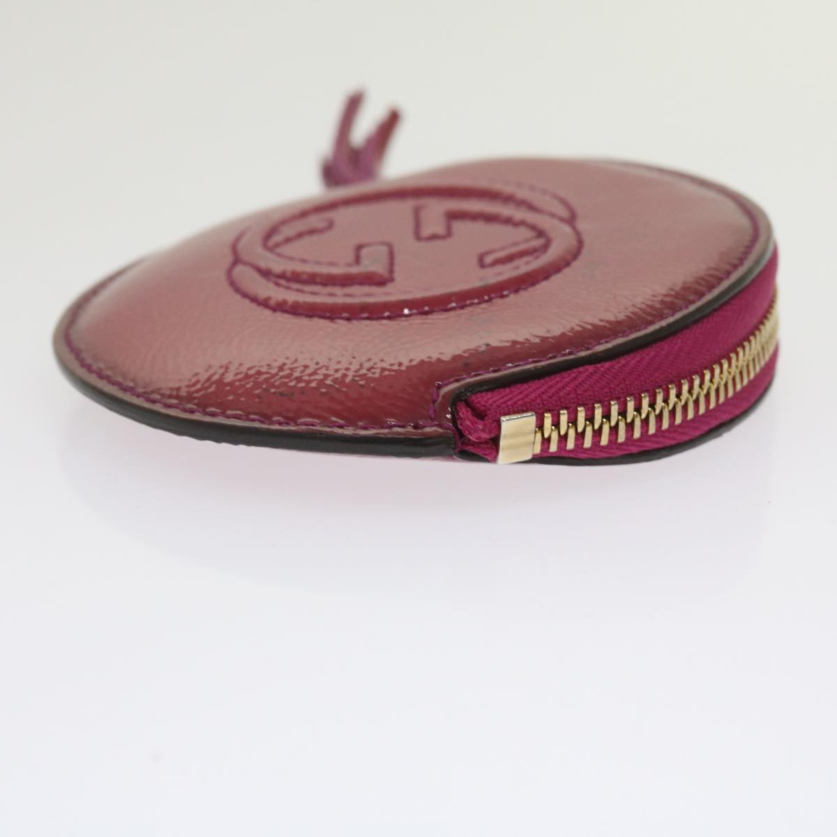 GUCCI Soho Coin Purse Patent leather Red 337946 Auth yk9952