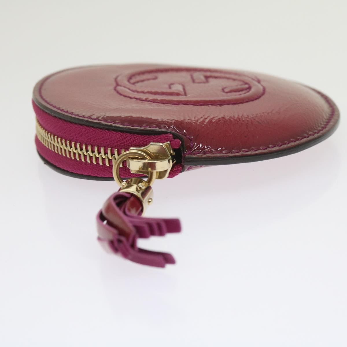 GUCCI Soho Coin Purse Patent leather Red 337946 Auth yk9952