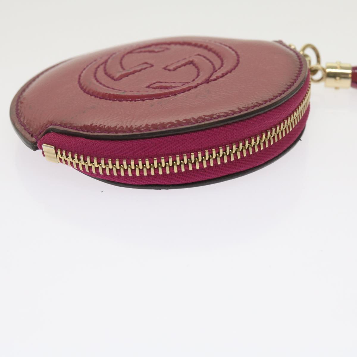 GUCCI Soho Coin Purse Patent leather Red 337946 Auth yk9952