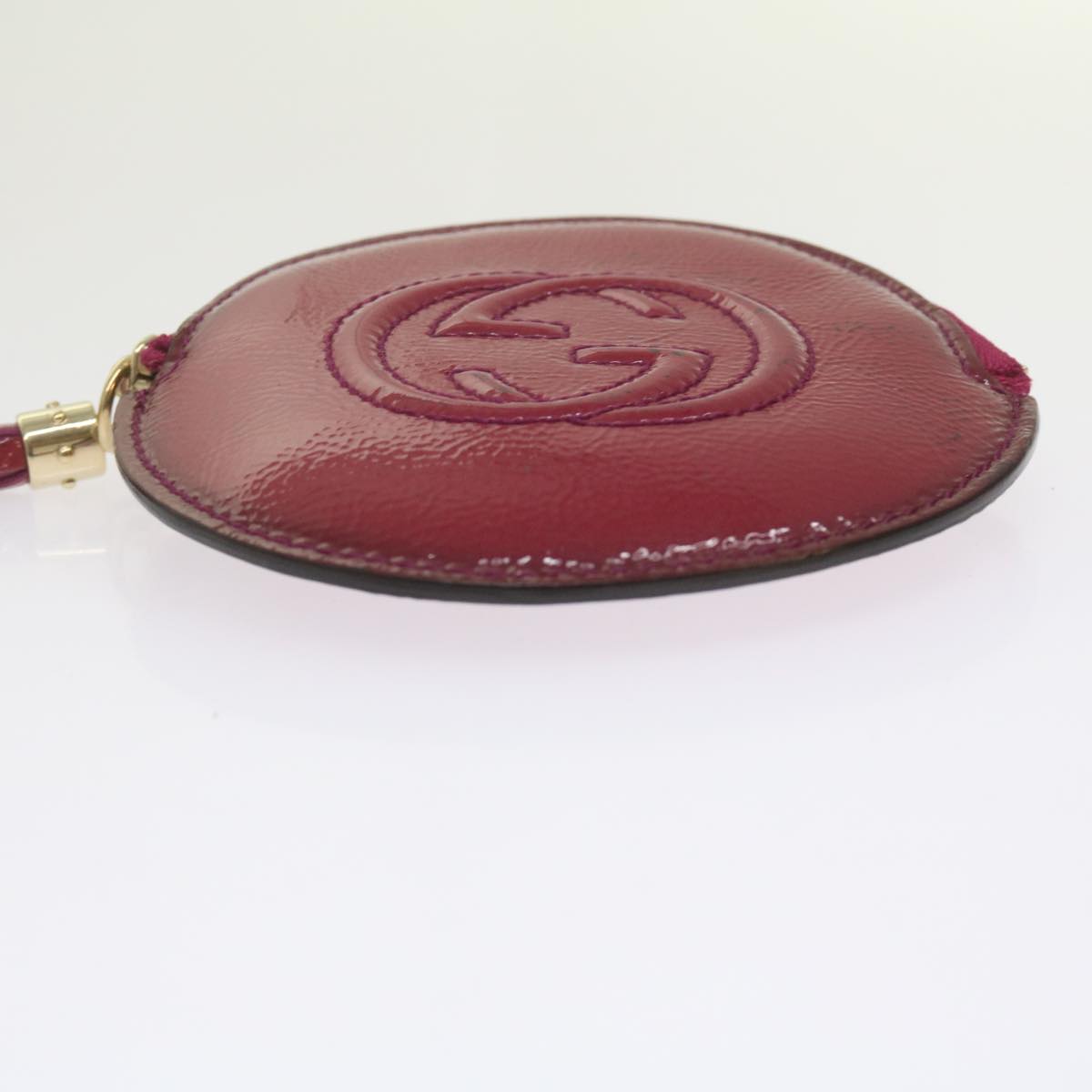 GUCCI Soho Coin Purse Patent leather Red 337946 Auth yk9952