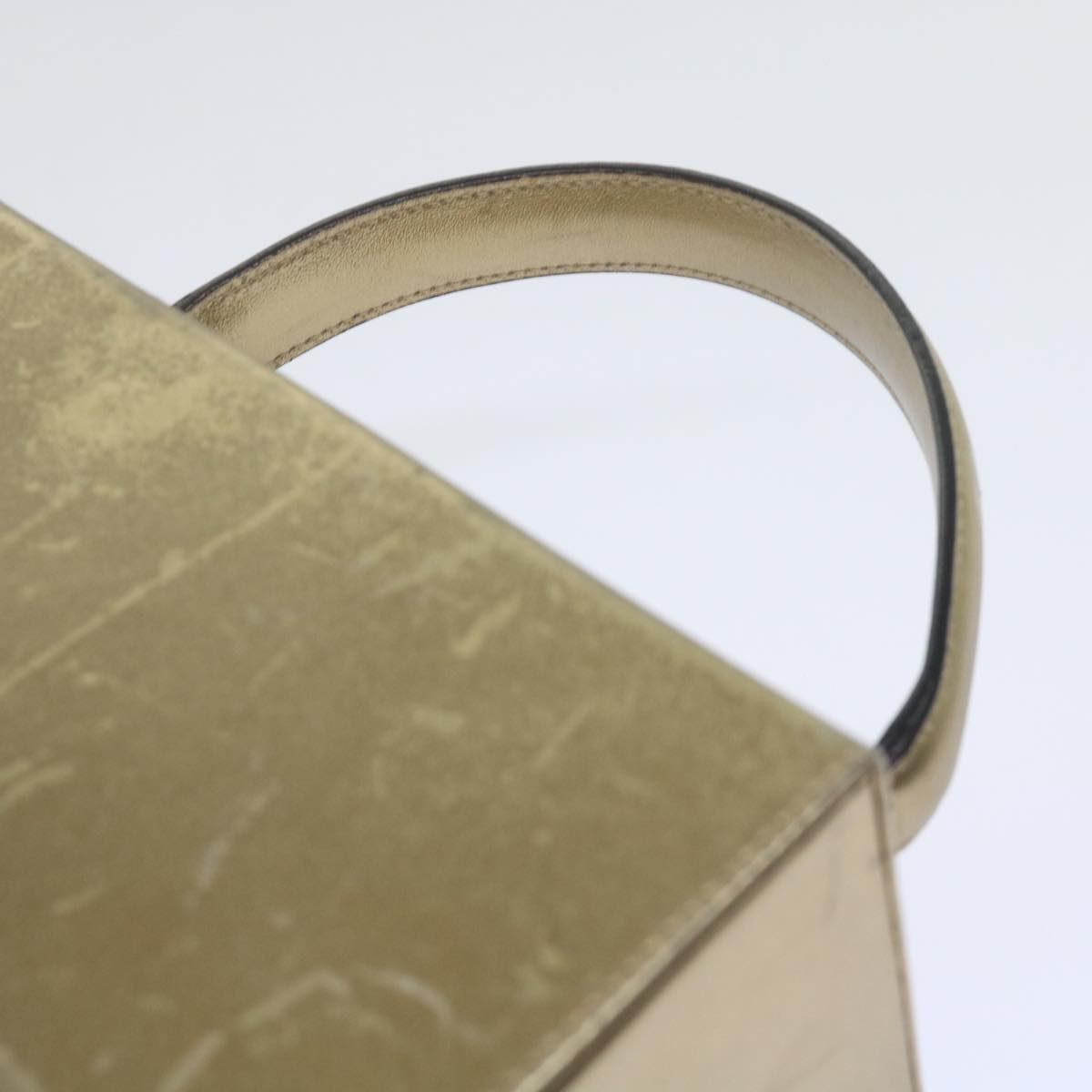 Salvatore Ferragamo Gancini Hand Bag Leather Gold Tone Auth yk9994