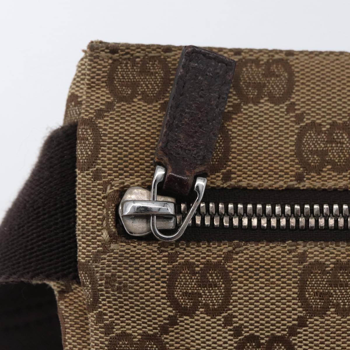 GUCCI GG Canvas Waist bag Beige Silver 28566 Auth YKZ003