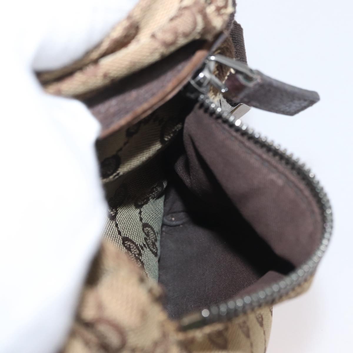 GUCCI GG Canvas Waist bag Beige Silver 28566 Auth YKZ003