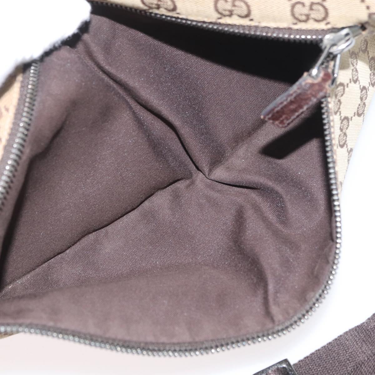 GUCCI GG Canvas Waist bag Beige Silver 28566 Auth YKZ003
