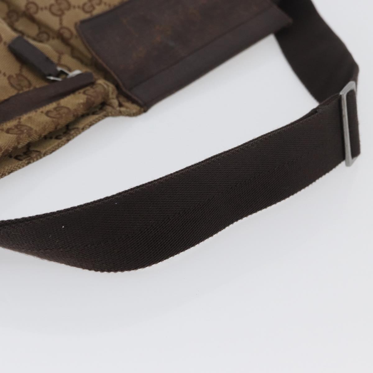 GUCCI GG Canvas Waist bag Beige Silver 28566 Auth YKZ003