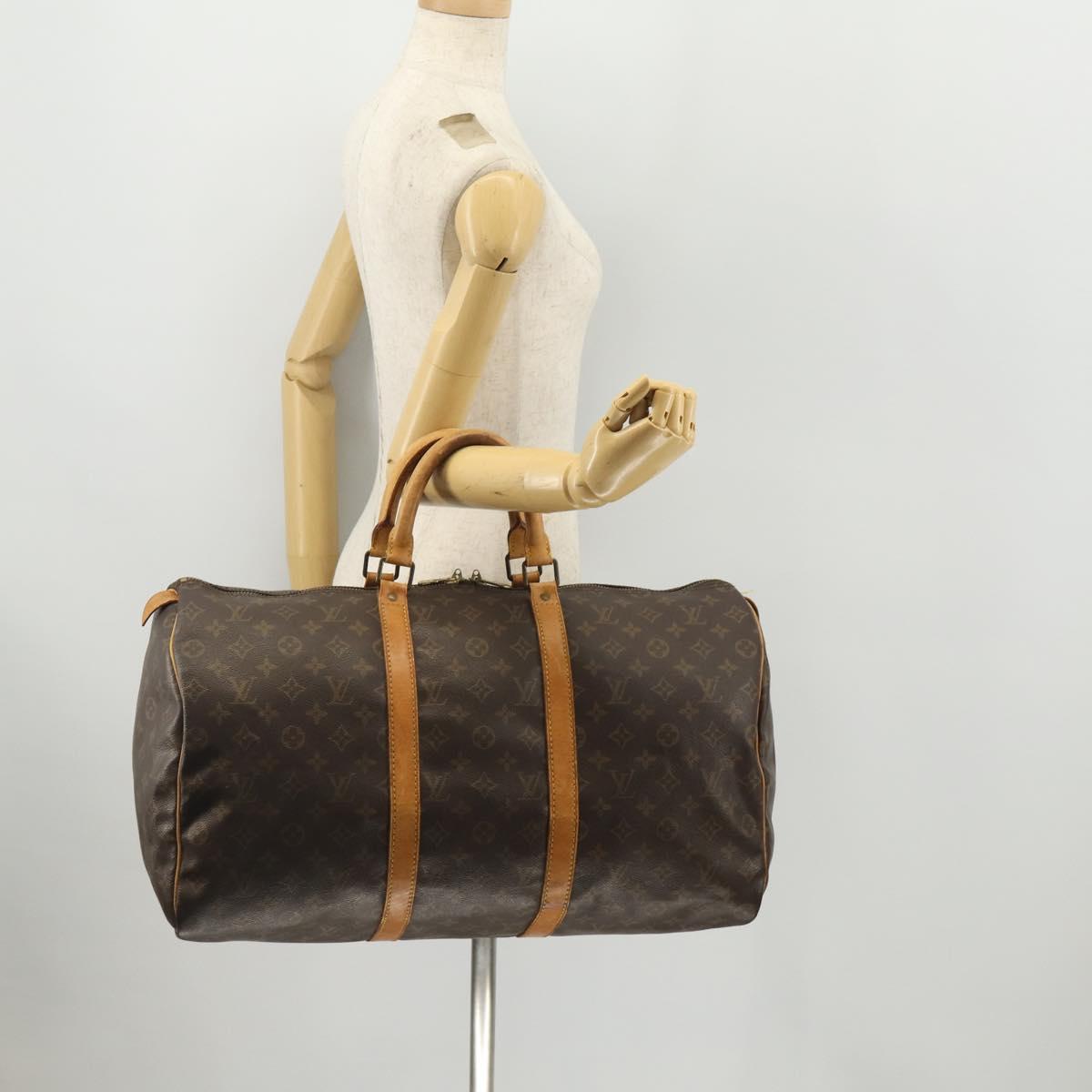 LOUIS VUITTON Monogram Keepall 50 Boston Bag M41426 LV Auth YKZ016