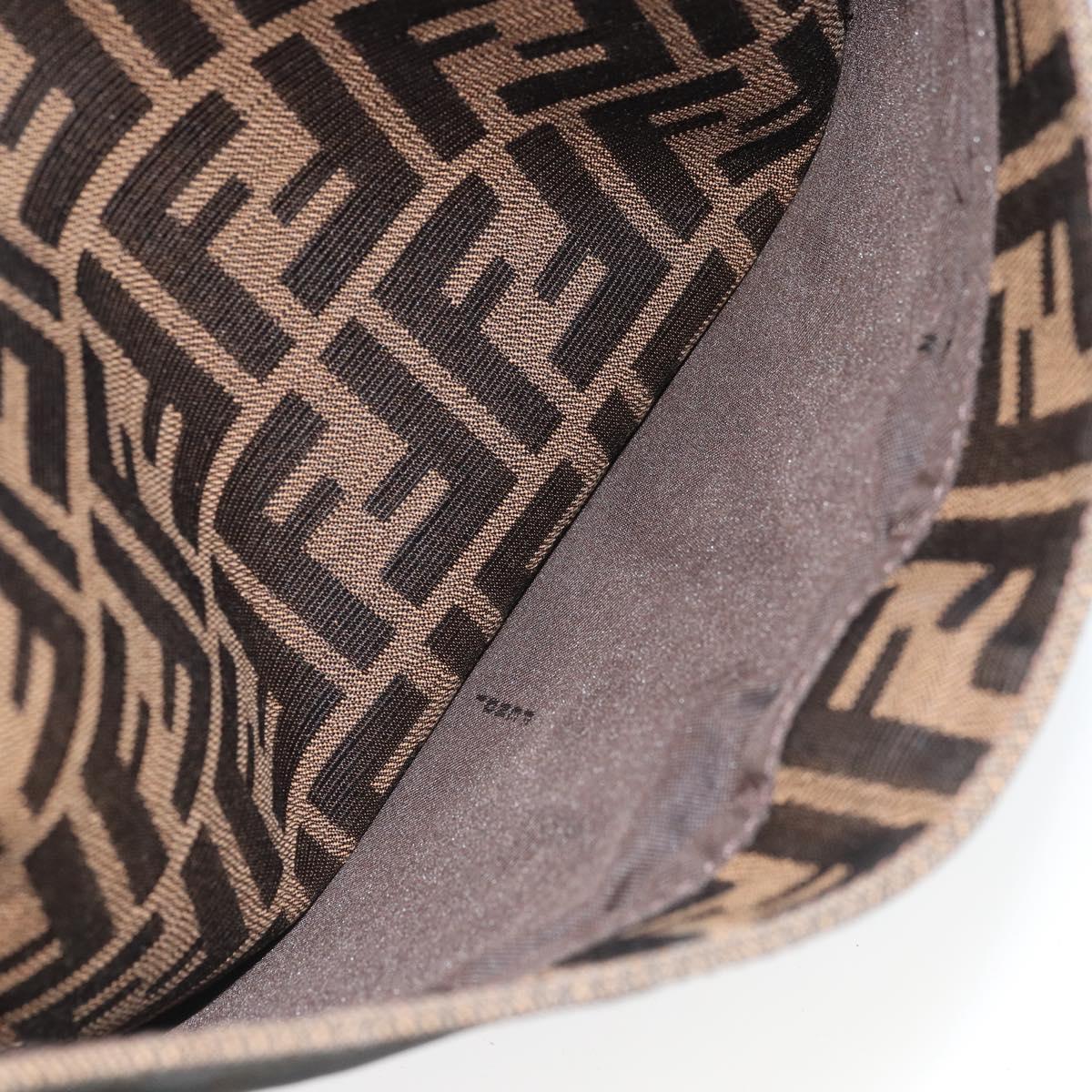FENDI Zucca Canvas Mamma Baguette Shoulder Bag Black Brown Auth YKZ028A