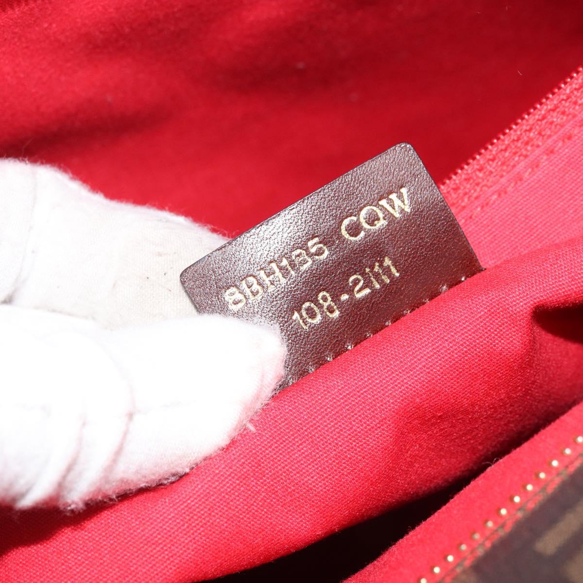 FENDI Zucca Canvas Tote Bag Black Brown Auth YKZ029A