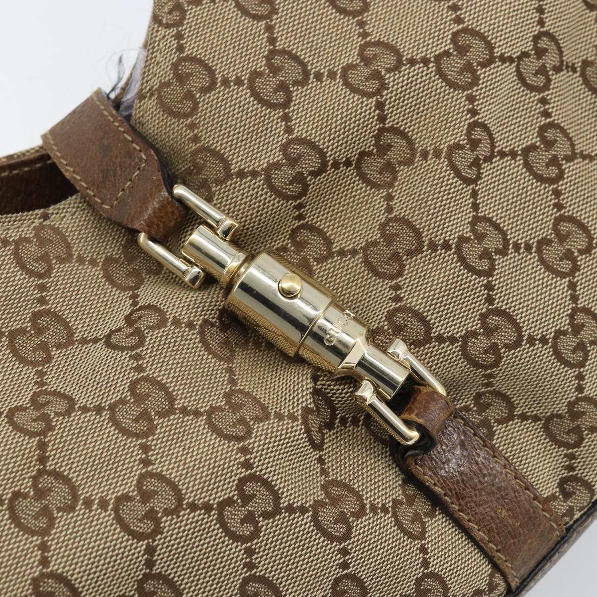 GUCCI GG Canvas Jackie Hand Bag Beige Gold 124407 Auth YKZ049