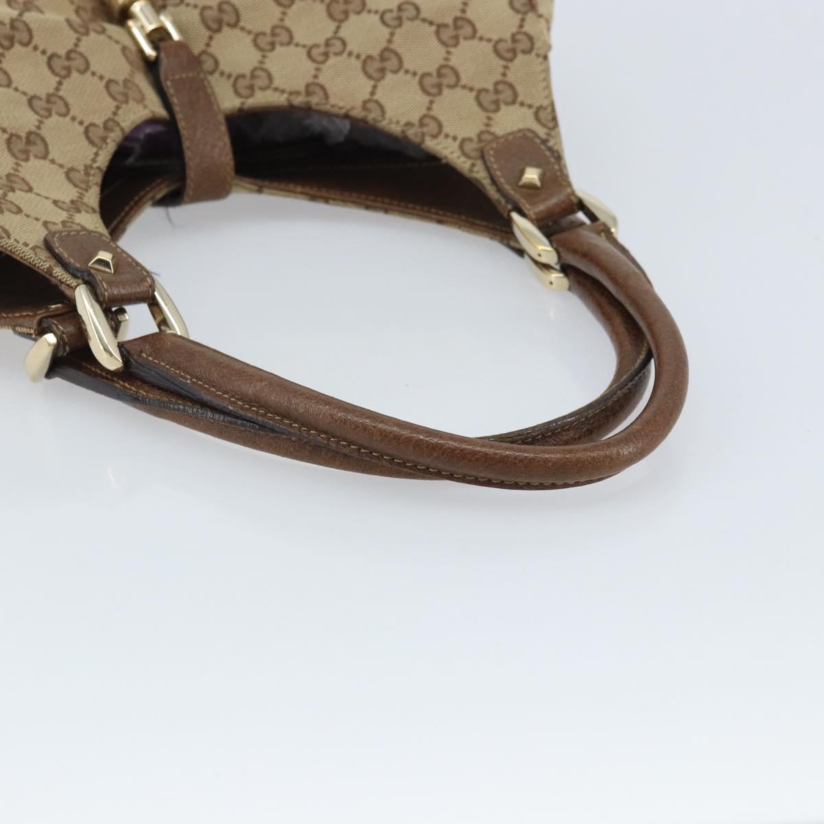 GUCCI GG Canvas Jackie Hand Bag Beige Gold 124407 Auth YKZ049