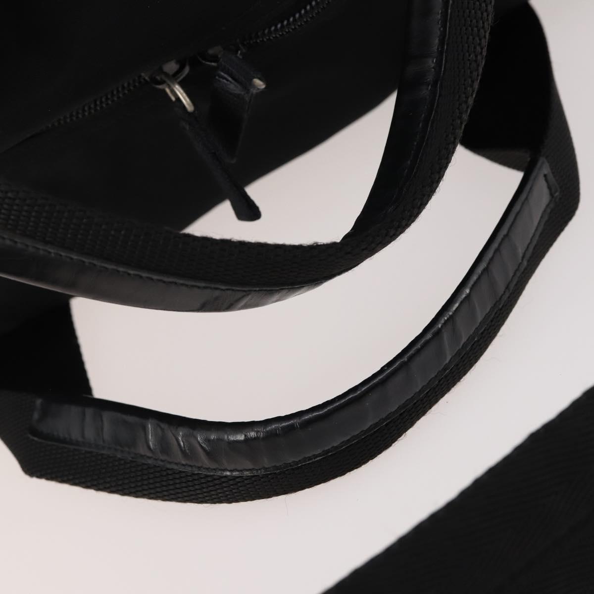 PRADA Boston Bag Nylon 2way Black Silver Auth YKZ057