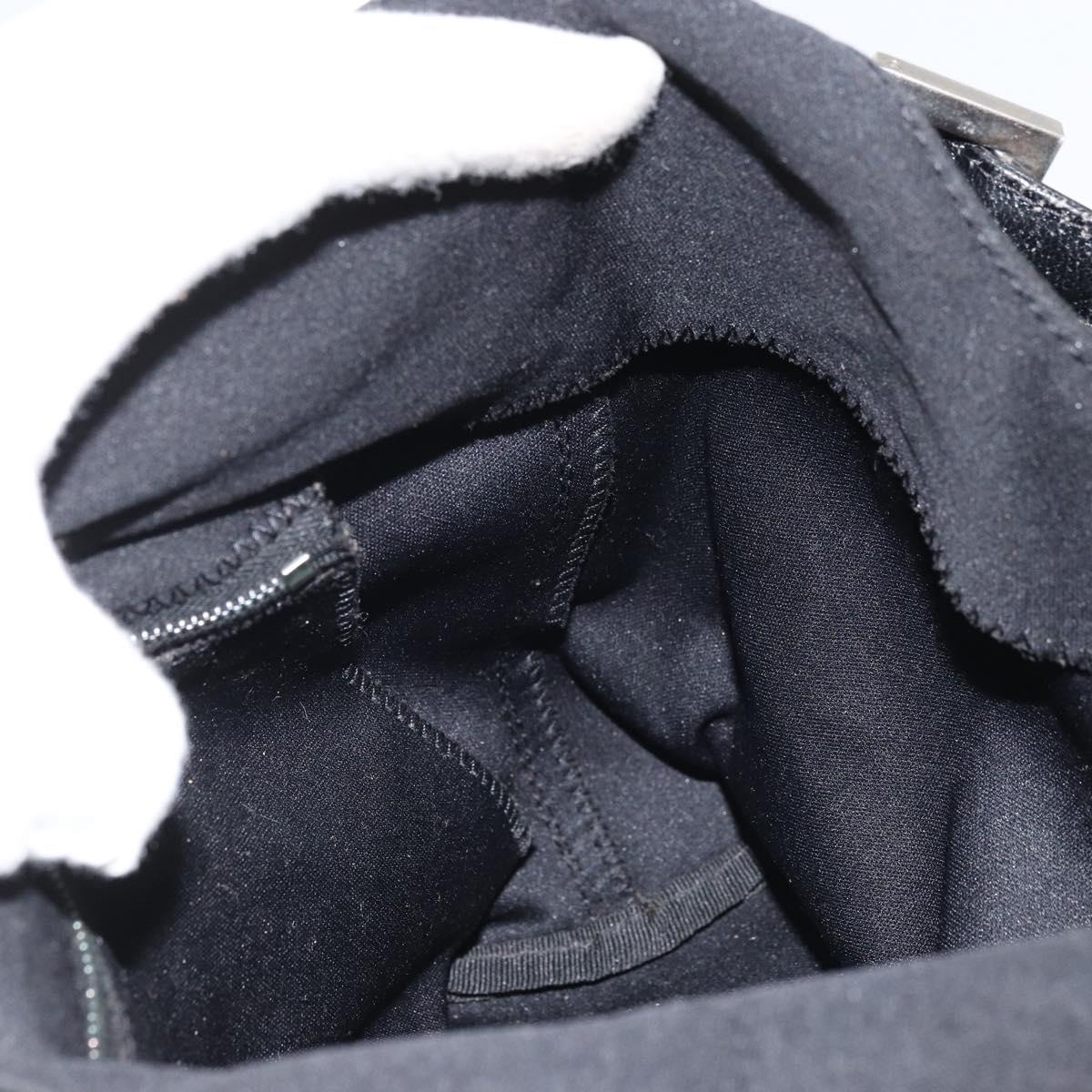 FENDI Hand Bag Nylon Black Silver Auth YKZ062