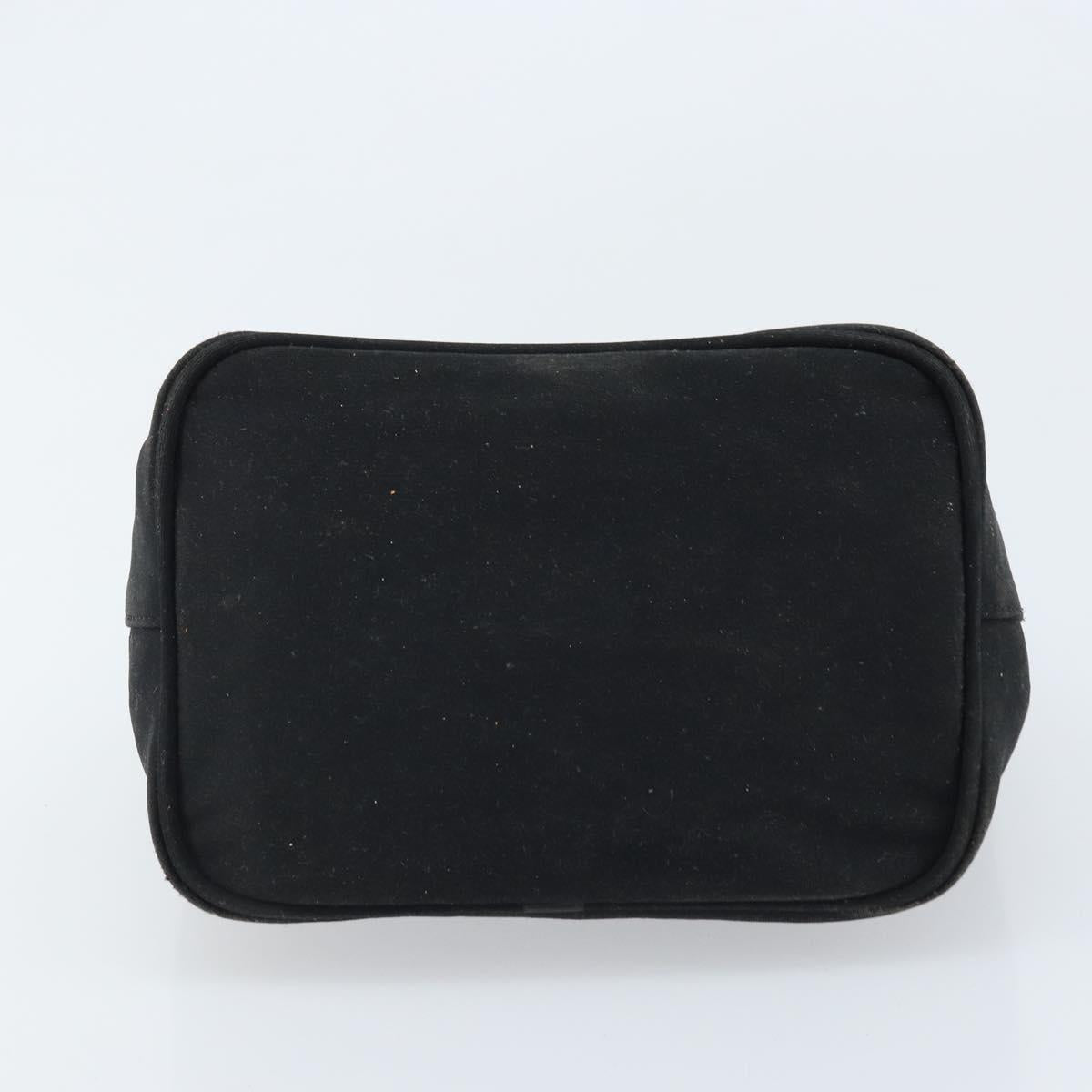 FENDI Hand Bag Nylon Black Silver Auth YKZ062