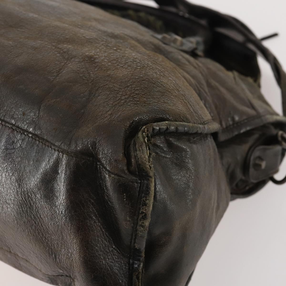 BALENCIAGA The City Hand Bag Leather 2way Brown 115748 Auth YKZ094