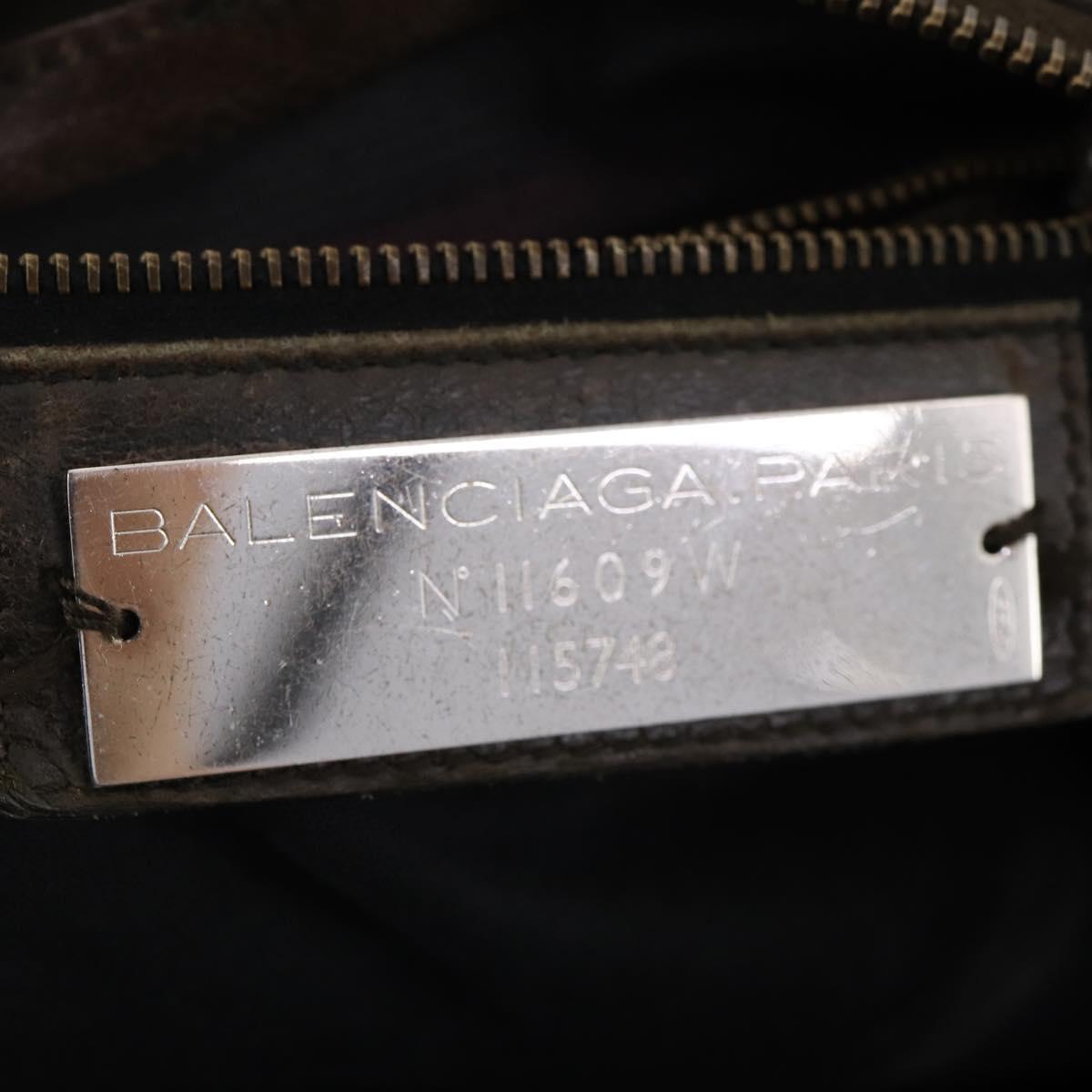 BALENCIAGA The City Hand Bag Leather 2way Brown 115748 Auth YKZ094