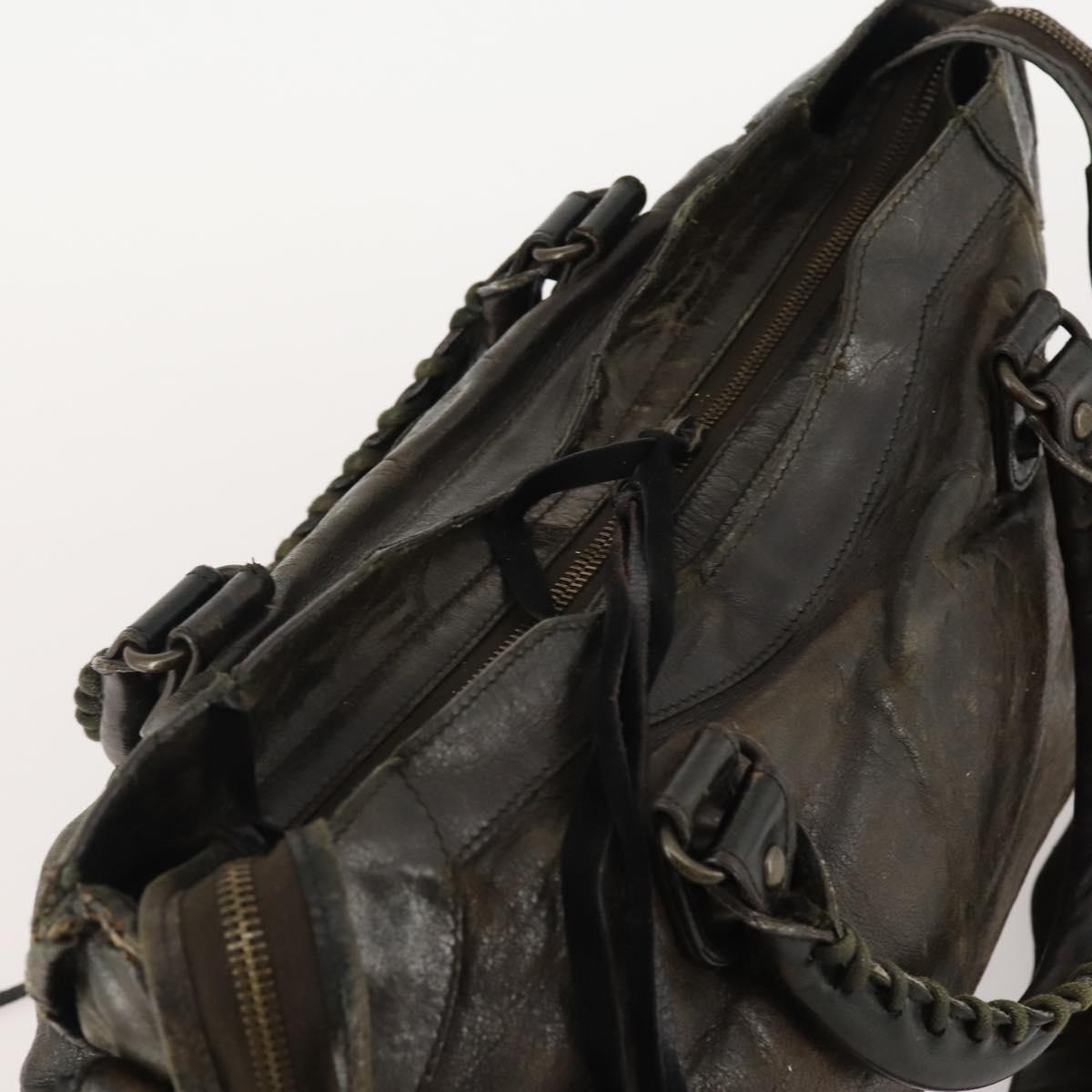 BALENCIAGA The City Hand Bag Leather 2way Brown 115748 Auth YKZ094
