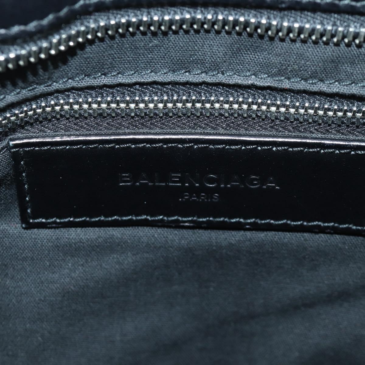 BALENCIAGA Giant City Hand Bag Leather 2way Black Silver 281770 Auth YKZ099SAV