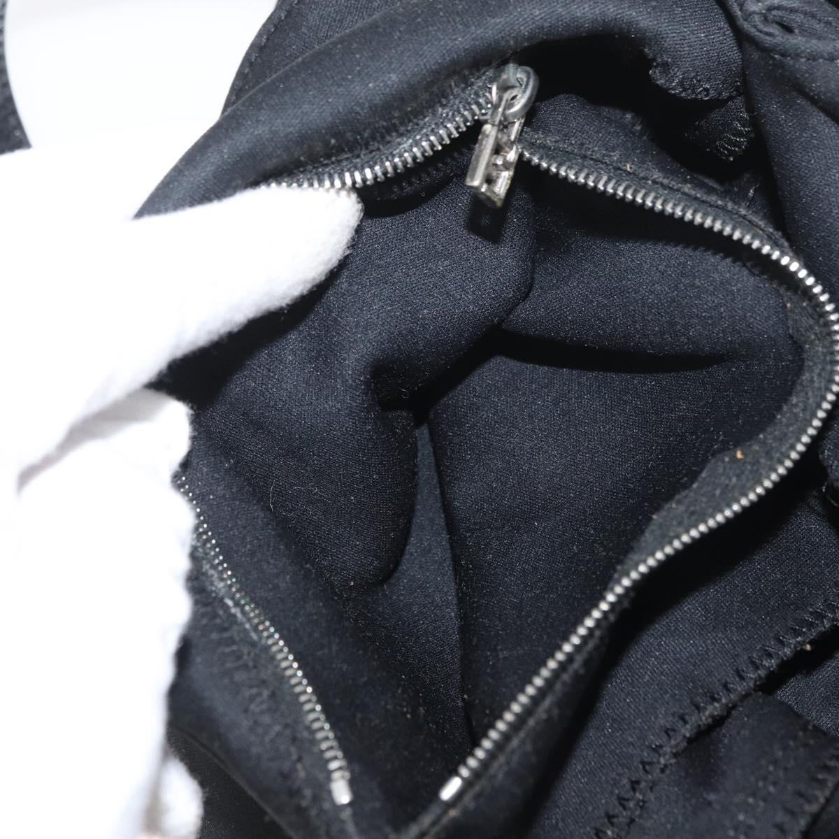 FENDI Mamma Baguette Shoulder Bag Nylon Black Silver Auth YKZ1001
