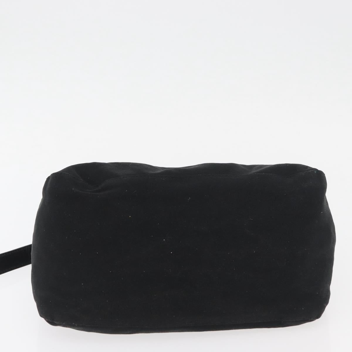 FENDI Mamma Baguette Shoulder Bag Nylon Black Silver Auth YKZ1001