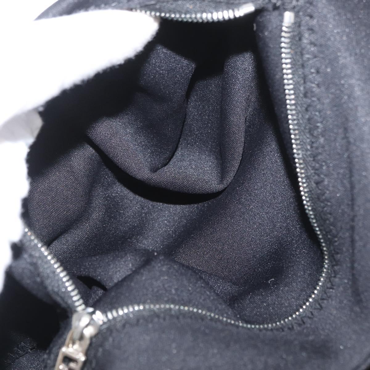 FENDI Mamma Baguette Hand Bag Nylon Black Silver Auth YKZ1005